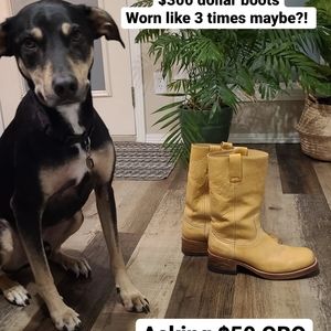 Banana yellow leather European boots size US 9.5/10.